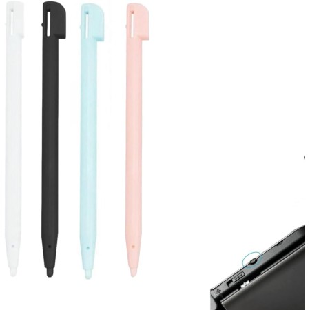 Lápiz DS,4 lápices táctiles para NDS, 3DS Lite, DSL, NDSL, accesorios de juego precisos y duraderos en 4 colores (negro, blanco,