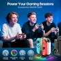 Cargador para Joycon Switch/OLED, 2,5H de Base Carga Mando para Nintendo Switch con Luz RGB y Control Inteligente de Carga,