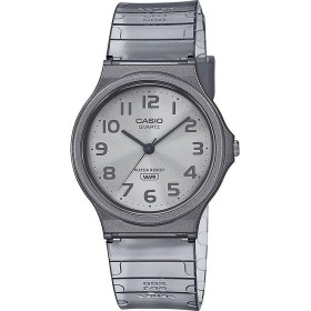 Casio Reloj Cuarzo Unisex 35.00mm con dial Analógico Blanco y Correa de Plastic/Resin Bracelet Gris MQ-24S-8BEF
