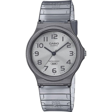 Casio Reloj Cuarzo Unisex 35.00mm con dial Analógico Blanco y Correa de Plastic/Resin Bracelet Gris MQ-24S-8BEF