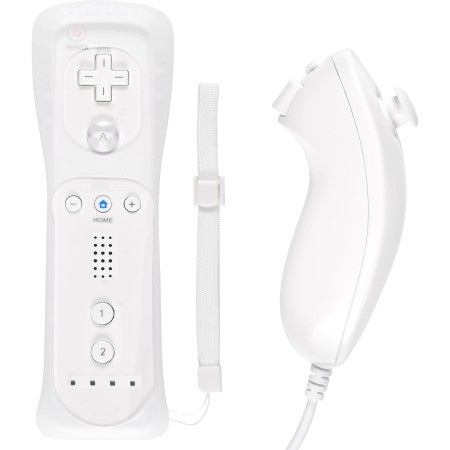 Mando para Nintendo Wii,2 en 1 Controller para Wii con Nunchuck,para Wii y Wii U Controlador de Juego con Funda de Silicona y