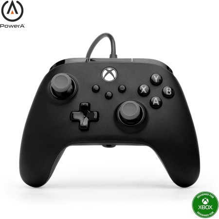 Mando con cable PowerA Advantage Plus para Xbox Series X|S - Negro, con licencia oficial, controles analógicos de altura