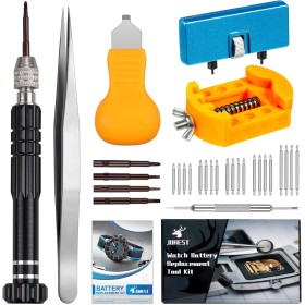 JOREST Herramienta Cambiar Pilas Reloj, Destornillador Relojero, Kit Herramientas Relojero, Herramienta Abrir Relojes, Cambiar