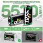 OIVO Cargador para Xbox con 2x5520mWh Baterías para Xbox Series/One X/S/Elite Mando, Base de Carga Mando Xbox con 2 Baterías