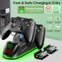OIVO Cargador para Xbox con 2x5520mWh Baterías para Xbox Series/One X/S/Elite Mando, Base de Carga Mando Xbox con 2 Baterías