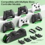 OIVO Cargador para Xbox con 2x5520mWh Baterías para Xbox Series/One X/S/Elite Mando, Base de Carga Mando Xbox con 2 Baterías