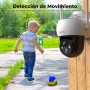 Codnida 2K Cámara Vigilancia WiFi Exterior Batería con Placa Solar,PTZ 360° Cámara Seguridad sin Cable,Detección de Movimiento