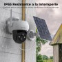 Codnida 2K Cámara Vigilancia WiFi Exterior Batería con Placa Solar,PTZ 360° Cámara Seguridad sin Cable,Detección de Movimiento