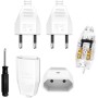 SGQTGIMU 4 Piezas DIY Clavija Enchufe Macho y enchufe Hembra, 2+2 Conjunto Europeo Enchufe Plano (2.5A/250V) para