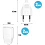 SGQTGIMU 4 Piezas DIY Clavija Enchufe Macho y enchufe Hembra, 2+2 Conjunto Europeo Enchufe Plano (2.5A/250V) para