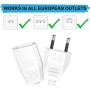 SGQTGIMU 4 Piezas DIY Clavija Enchufe Macho y enchufe Hembra, 2+2 Conjunto Europeo Enchufe Plano (2.5A/250V) para