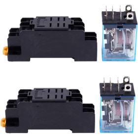 rieder 2X LY2NJ HH62P-L JQX-13F 220V AC Bobina DPDT Rele de potencia 8 con PTF08 enchufe