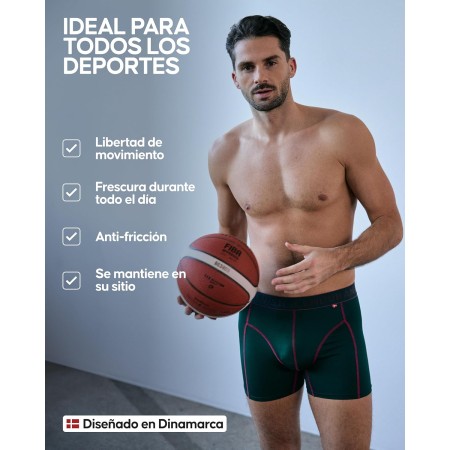 DANISH ENDURANCE Men's Sports Boxer Shorts, Fitted and Breathable, Pack of 3 - Men's Sports Clothing, Underwear