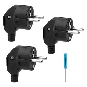 3 piezas Enchufe Schuko 250 V 16 A Clavija Enchufe Macho Enchufe Macho enchufe macho en ángulo Enchufe de Tierra Enchufe de