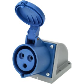 Jandei - Enchufe Base Conector de Potencia, Toma industrial 2P+E 6H 200-250 Vac IP44 (Hembra Pared 32A)