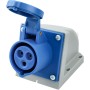 Jandei - Enchufe Base Conector de Potencia, Toma industrial 2P+E 6H 200-250 Vac IP44 (Hembra Pared 32A)