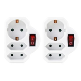 2XSchutzkontaktsteckdose - Steckdose mit Schalter - Zwischensteckdose - Sicherheitsschalter - Energiesparender beleuchteter
