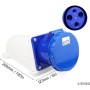 Conector Industrial Conexión Estable a Prueba de Agua Enchufe de alimentación Macho Hembra 3 Pines 63A 220‑250V (BEM-033)