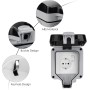 SHYOSUCCE Enchufe de Exterior Doble, Toma de Corriente IP66 con Interruptor, Conector de Cable y Tapa Abatible, Enchufes