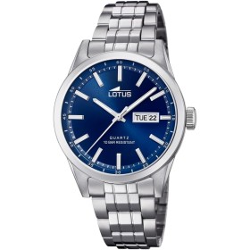 LOTUS Reloj Hombre Clasico Caja de Acero Inoxidable Plateado Correa de Acero Inoxidable