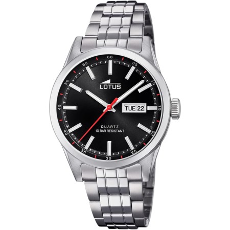 LOTUS Reloj Hombre Clasico Caja de Acero Inoxidable Plateado Correa de Acero Inoxidable