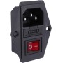 Huudngeje 3 Pin IEC320 C14 Enchufe de Modulo de Entrada Interruptor Fusible Macho Enchufe de Corriente 10A 250V