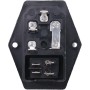 Huudngeje 3 Pin IEC320 C14 Enchufe de Modulo de Entrada Interruptor Fusible Macho Enchufe de Corriente 10A 250V