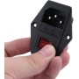 Huudngeje 3 Pin IEC320 C14 Enchufe de Modulo de Entrada Interruptor Fusible Macho Enchufe de Corriente 10A 250V