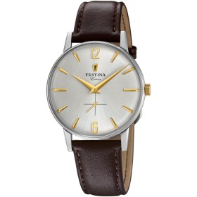 Festina Reloj Hombre F20248 Outlet Caja de Acero Inoxidable 316l Plateado Correa de Cuero