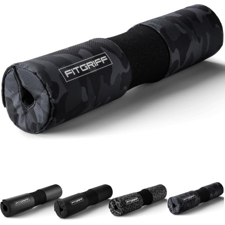 Fitgriff® Almohadilla Barra Gimnasio con Funda, Protector Acolchado de Hip Thrust y Sentadillas para Cuello, Barbell Pad Squat -