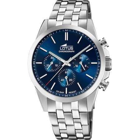Lotus Reloj Hombre 18989/2 Chrono Caja de Acero Inoxidable 316l Plateado Correa de Acero Inoxidable 316l Plateado