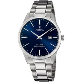 Festina Reloj Hombre Acero Clasico Caja de Acero Inoxidable Correa de Acero Inoxidable Plateado