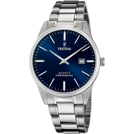 Festina Reloj Hombre Acero Clasico Caja de Acero Inoxidable Correa de Acero Inoxidable Plateado