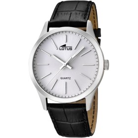 Lotus Reloj Hombre 15961/1 Minimalist Caja de Acero Inoxidable 316l Plateado Correa de Cuero Negro