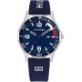 Tommy Hilfiger Reloj para Niño Esfera Azul, Correa de Silicona Azul, Caja Acero 34mm, Bisel de Aluminio, Cuarzo, 5 ATM