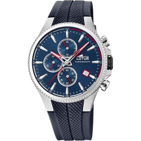 Lotus Reloj Hombre Chrono Caja de Acero Inoxidable 316l Correa de Caucho