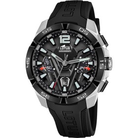 Lotus Reloj Hombre 18944/2 Vortex Caja de Acero Inoxidable 316l Plateado Correa de Caucho Negro