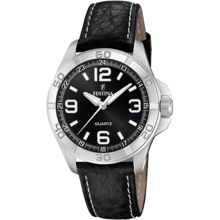 Festina Reloj Hombre F20444 Caja de Acero Inoxidable y Correa de Piel