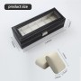 Caja Relojes con 6 Compartimentos, caja de relojes cubierta de vidrio, hecha de terciopelo, adecuada para almacenar relojes,