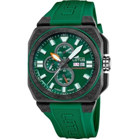 Lotus Reloj Hombre 18976/2 Chrono Caja de Fibra de Carbono Negro Correa de Caucho Verde