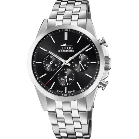 Lotus Reloj Hombre 18989/4 Chrono Caja de Acero Inoxidable 316l Plateado Correa de Acero Inoxidable 316l Plateado