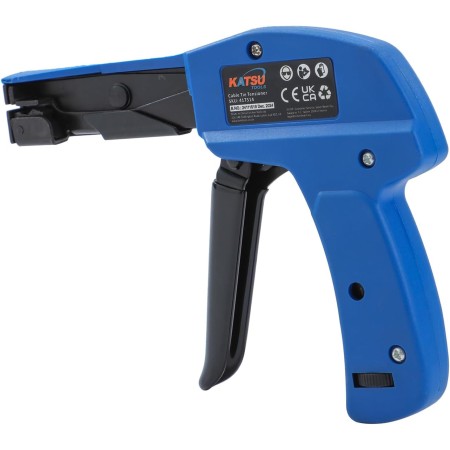 KATSU Tools Pistola de sujeción de cables de nailon de plástico, herramienta profesional de tensado y corte de bridas 417514