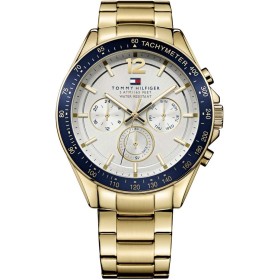 Tommy Hilfiger Reloj Multifunción de Cuarzo para Hombre - Esfera Plateada Blanca, 3 Subesferas, Pulsera de Acero Inoxidable o