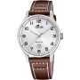 Lotus Reloj Hombre 18954/1 Classic Steel Caja de Acero Inoxidable 316l Plateado Correa de Cuero Marrón