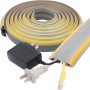 Canaleta Cables Suelo Autoadhesivo de 3 m, Pasacables Suelo de PVC, Cortable Cubre Cables Suelo, para Oficinas, Talleres,