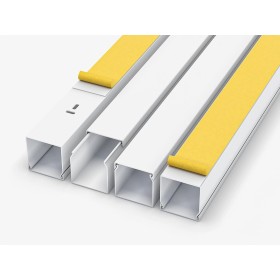 Canaleta para cables (2 m, autoadhesiva, 4,0 x 4,0 x 200 cm, 1 x 2 m, instalación eléctrica), color blanco