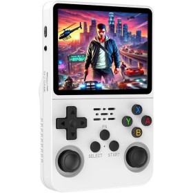 Consola Retro Portatil R36S, Sistema Linux, Pantalla IPS de 3,5", Reproductor de Vídeo de Bolsillo Portátil, Tarjeta TF de 64GB