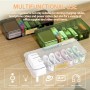 Pilikoll 3 Piezas Organizador de Cables con Tapa Caja de Gestión de Cables con 7 Compartimentos, 30 Bridas de Cables Caja de