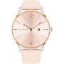 Tommy Hilfiger Reloj Analógico de Cuarzo para Mujer con Correa de Malla de Acero Inoxidable Plateada o Correa de Cuero Rosa