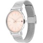 Tommy Hilfiger Reloj Analógico de Cuarzo para Mujer con Correa de Malla de Acero Inoxidable Plateada o Correa de Cuero Rosa